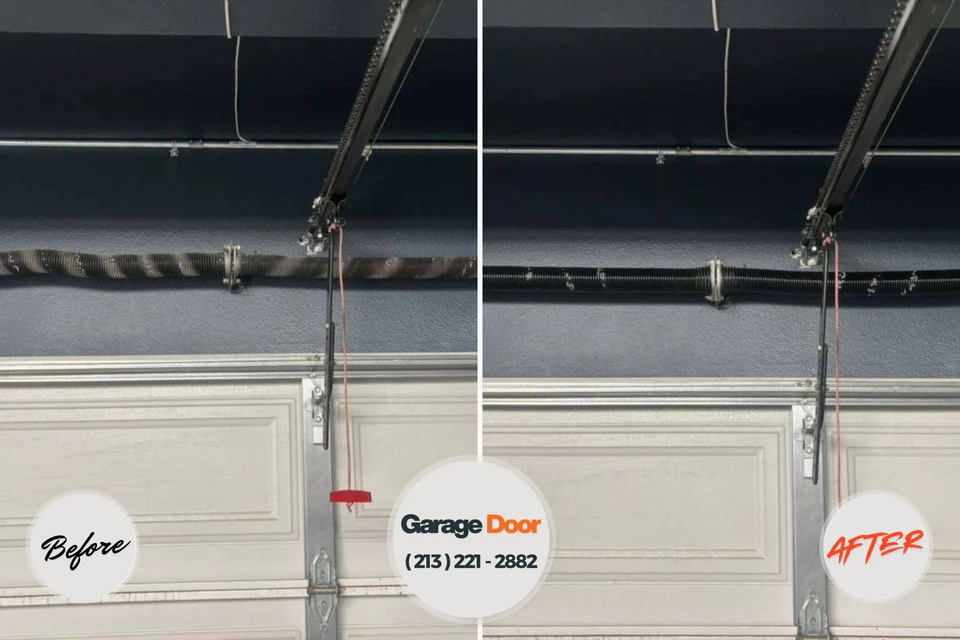 Before and after: garage door repair Hillsboro, WI